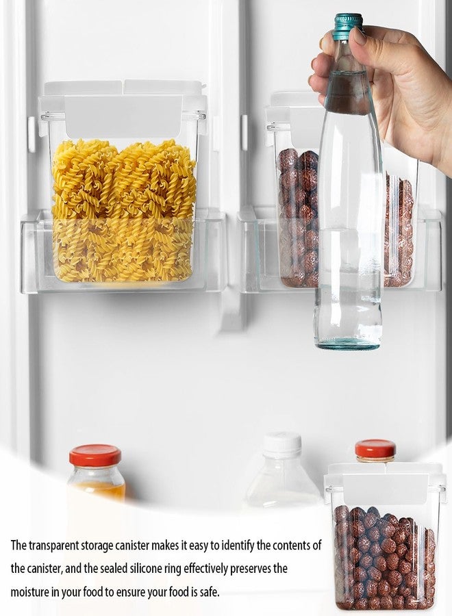 LCJAOF 3Pcs Cereal Storage Container，White Food Storage Container with Flip-Top Lids Plastic Cereal Organizer Dispenser 1.1L/38oz for Grain, Rice and Snacks Kitchen Organizers and Storage - Image 4